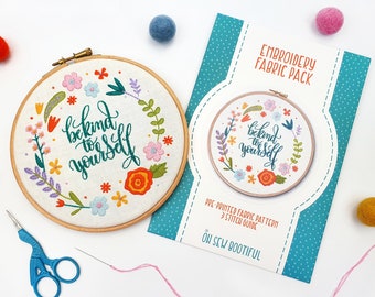 Embroidery Pattern, Be Kind To Yourself, Positive Affirmation Hoop Art Pattern,  Needlecraft Pattern, Get Well Soon Gift, Good Mental Health