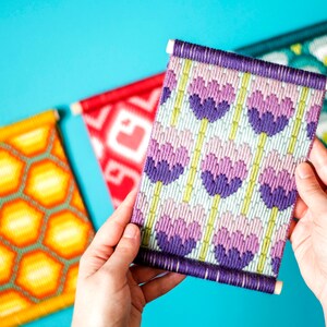 Floral Tapestry Kits, Modern Bargello Kits, Bargello Tapestry Kits, Beginners Needlepoint Kits, Modern Embroidery Kits, Beginners Craft Kits image 7