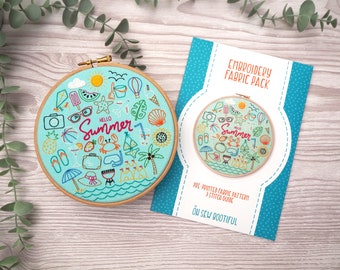 Summer Embroidery Pattern: Printed Fabric & Stitch Guide