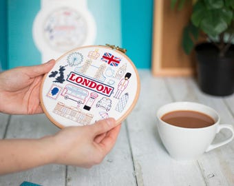 London Embroidery Kits: Beginners Needlecraft Kits with Pre-Printed Pattern and quality supplies