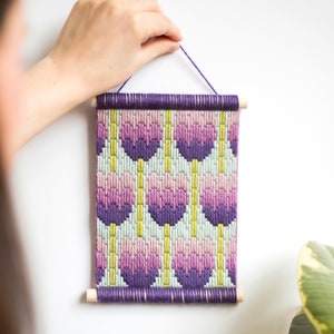 Floral Tapestry Kits, Modern Bargello Kits, Bargello Tapestry Kits, Beginners Needlepoint Kits, Modern Embroidery Kits, Beginners Craft Kits image 4
