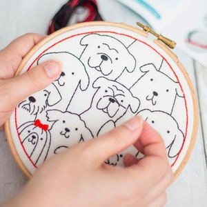 Dogs Embroidery Kit, Beginners Embroidery, Dog Lovers Gift, Dogs Hoop Art, Animal Lovers Gift, Dogs Needlework Kit, Easy Embroidery Set, image 2