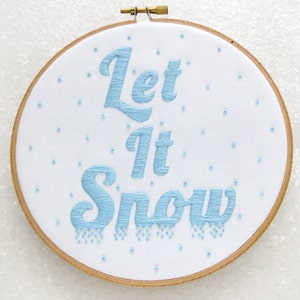 Snow Embroidery Pattern, Let It Snow Needlecraft, Winter Needlework Pattern, Xmas Embroidery Pattern, Christmas Hoop Art Tutorial, Hagge PDF image 2