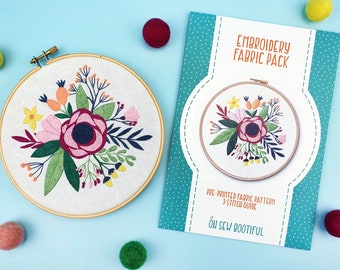 Poppy Embroidery Pattern, Floral Bouquet Needle Craft Pattern, Flowers Embroidery Pattern, Floral Embroidery Pattern, Stamped Emboirdery