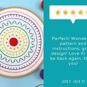 Easter eggs Hand Embroidery Pattern, Modern Craft Project, Mindfulness Hoop Art, Rainbow DIY Embroidery, Needlework PDF Pattern download image 6