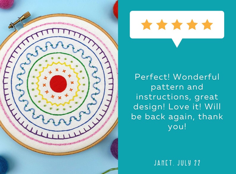 Easter eggs Hand Embroidery Pattern, Modern Craft Project, Mindfulness Hoop Art, Rainbow DIY Embroidery, Needlework PDF Pattern download image 6