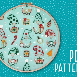 Winter Hand Embroidery Pattern, Mindfulness Craft Project, Xmas Beginner Hoop Art, Christmas Embroidery Pattern, DIY PDF Pattern.