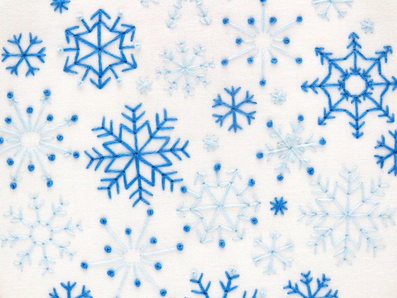 Snowflakes Embroidery Kit, DIY Christmas Decoration, Adults Craft Kit, Xmas Gift For Her, Winter Hoop Art, Stocking Stuffer, Mindfulness Kit image 4