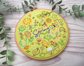 Spring Seasons Embroidery Kits, Easter Embroidery Kits, Embroidery Kits for Beginners, Spring Needlecraft Kits, Floral Hand Embroidery Kits