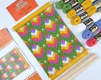 Easter Bargello Kit, Easter Egg Tapestry Kits, Bargello Embroidery Kits, Beginners Needlepoint, Modern Embroidery Kits, Easter Craft Kit