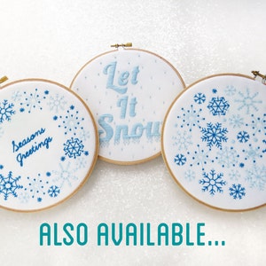 Snow Embroidery Pattern, Let It Snow Needlecraft, Winter Needlework Pattern, Xmas Embroidery Pattern, Christmas Hoop Art Tutorial, Hagge PDF image 4