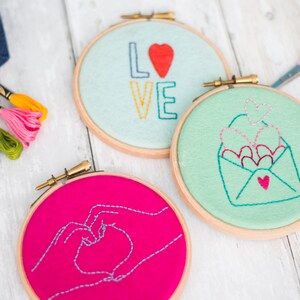 Valentines Embroidery Patterns, Hearts Stick and Stitch Embroidery Patterns, Valentines Embroidery Transfers, Hearts Embroidery Patterns. image 2