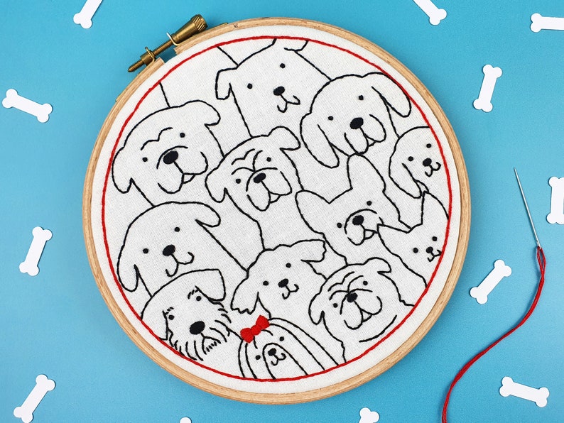 Dogs Embroidery Kit, Beginners Embroidery, Dog Lovers Gift, Dogs Hoop Art, Animal Lovers Gift, Dogs Needlework Kit, Easy Embroidery Set, image 3