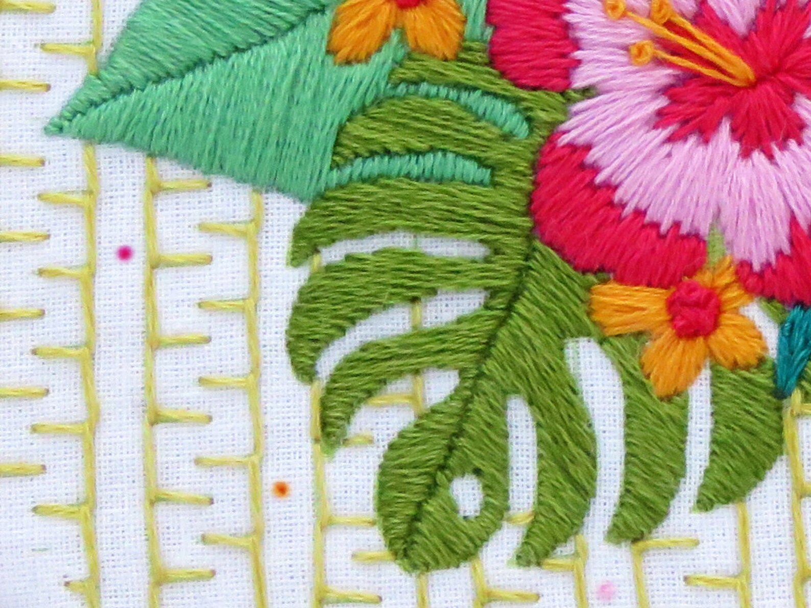Modern Embroidery Kit Hibiscus Needlework Kit Tropical Etsy UK