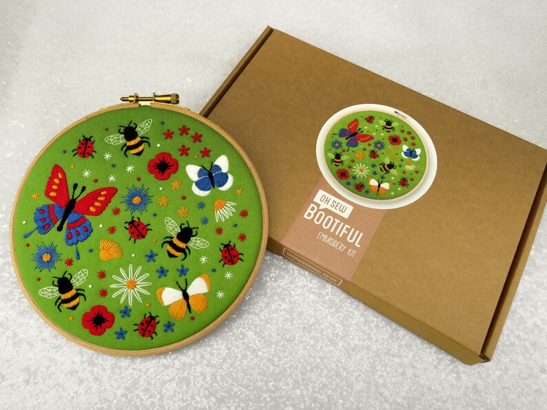 Butterflies and Bees Embroidery Kit Wildflower Needle Craft Etsy