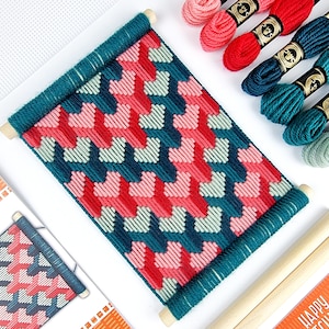 Bargello Kits, Modern Tapestry Kits, Bargello Embroidery Kits, Beginners Needlepoint Kits, Easy Embroidery Kits, Beginners Craft Kits