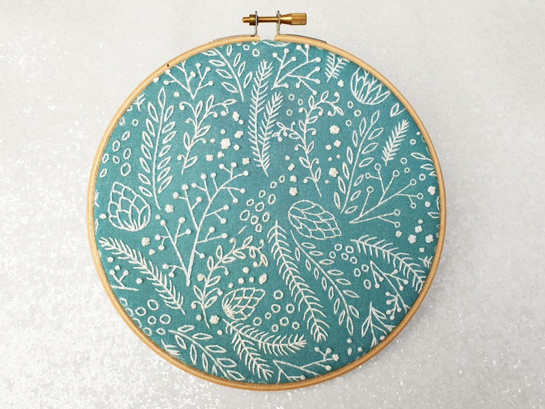 Embroidery Kit Winter Floral Embroidery Kit Beginners Hoop Etsy Hong Kong