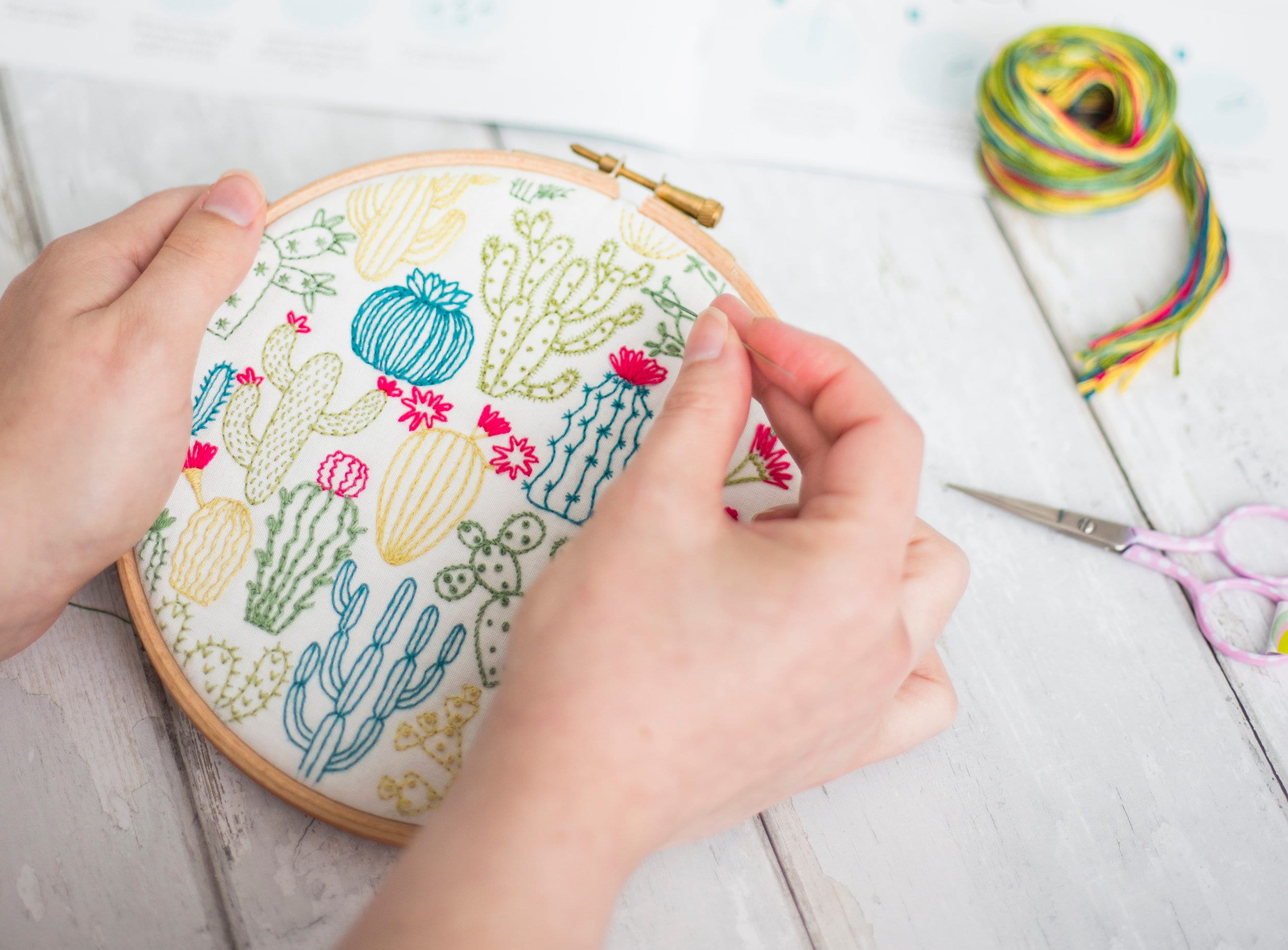 【GRAVER】Drawing Cactus Embroidery Round Knit cactus-embroidery-v0-