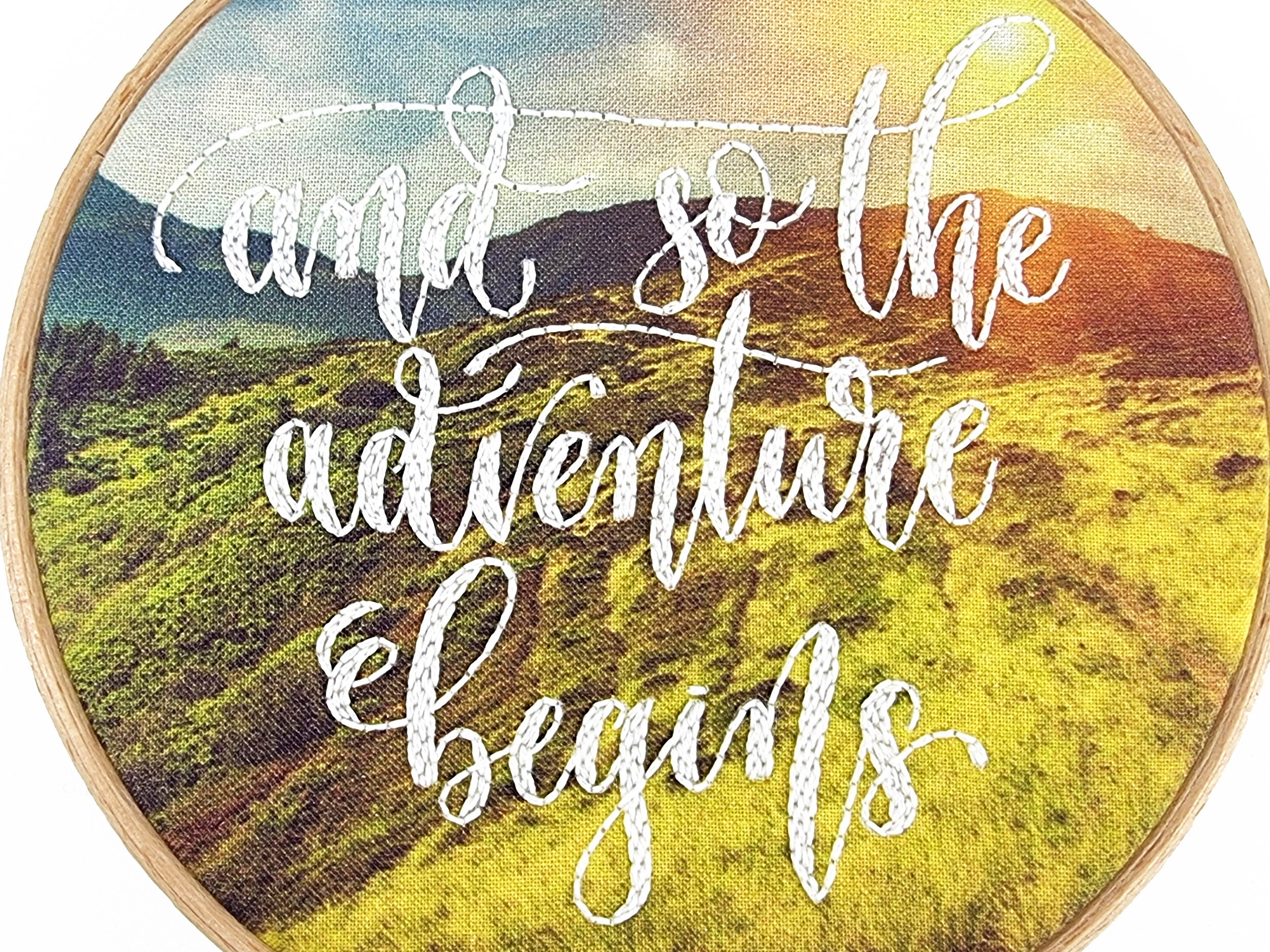 Adventure Begins Embroidery Pattern, Printed Fabric & Instructions - Etsy