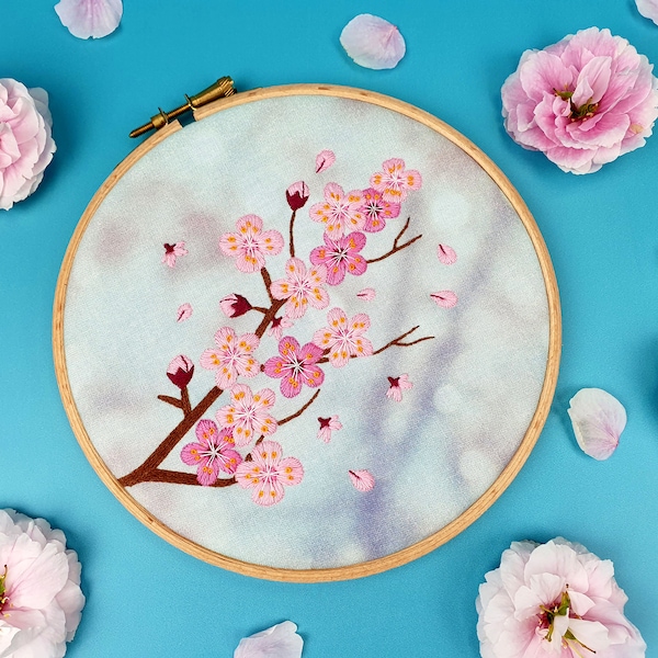 Cherry Blossom Embroidery Etsy UK