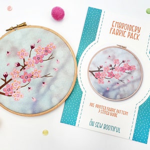 Blossom Embroidery Pattern, Flower Needlecraft Pattern, DIY Craft Kits, Cherry Blossom Embroidery Pattern, Modern Stamped Embroidery Pattern
