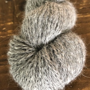 Pelican Grey Millspun Angora Alpaca Yarn, Sport weight, Gray yarn