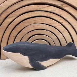 Maple- Baby Humpback Whale Figurine, Handmade Wood Carving
