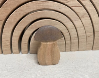 Maple-Little Rustic King Bolete Mushroom, Brown Mushroom, Handmade Wood Carving