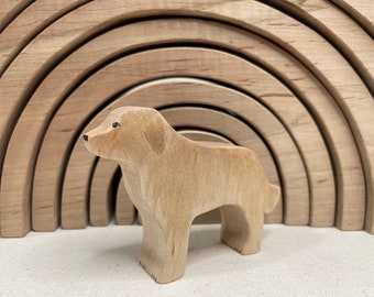 Maple- Golden Retriever Dog Figurine, Light, Handmade Wood Carving