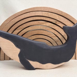 Maple- Humpback Whale Figurine, Handmade Wood Carving