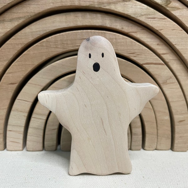 Knotty Maple-Ghost Figurine, Handmade Wood Carving