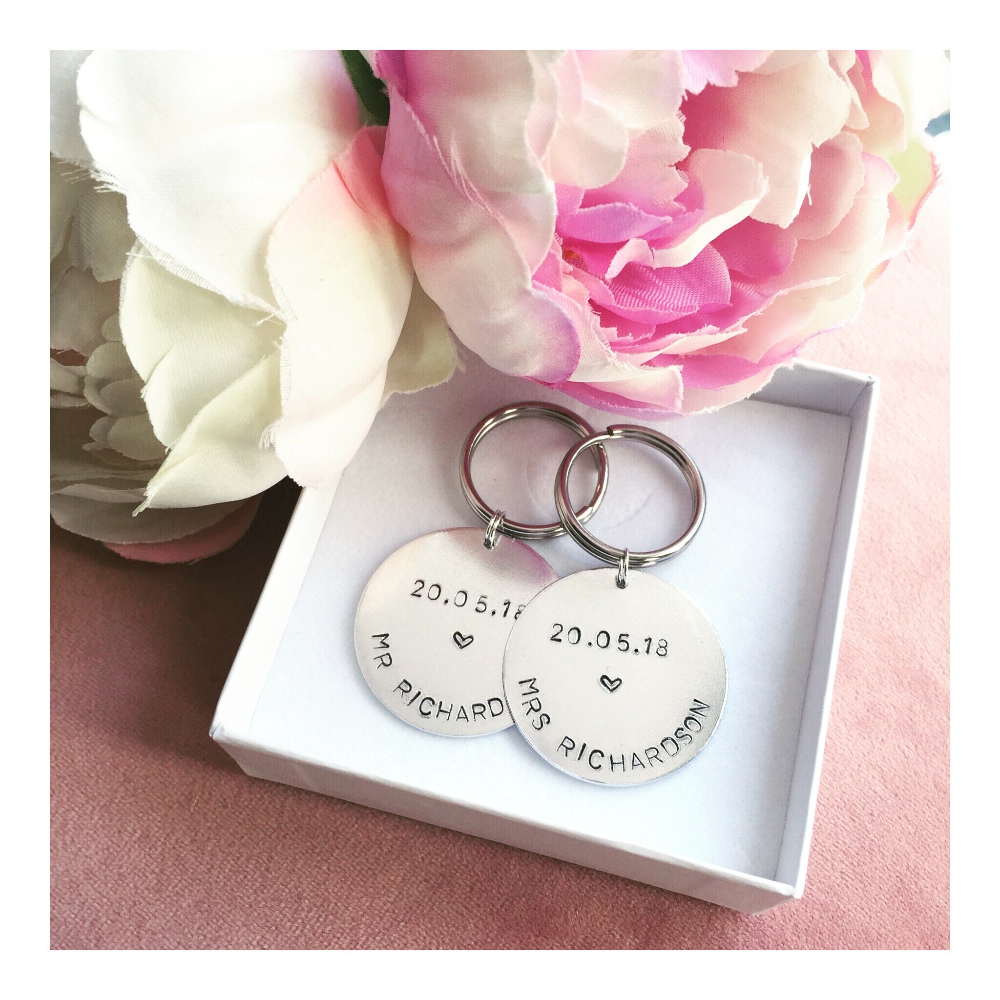 Personalised Mr & Mrs Keyring Etsy