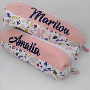 Trousse simple ou double zip entièrement personnalisable avec prénom