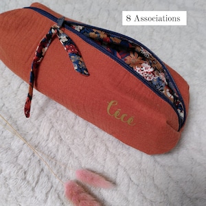 Personalized cotton and Liberty gauze pencil case