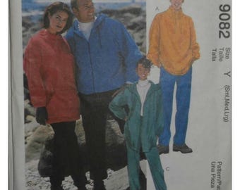 Patrón de costura McCall's 9082 para hombre y mujer: tops, chaquetas y pantalones, tallas S, M, L (32-40).
