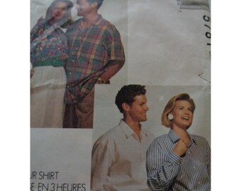 Patrón de costura McCall's 5781 Camisa de hombre/mujer Talla pequeña 32 1/2 - 34