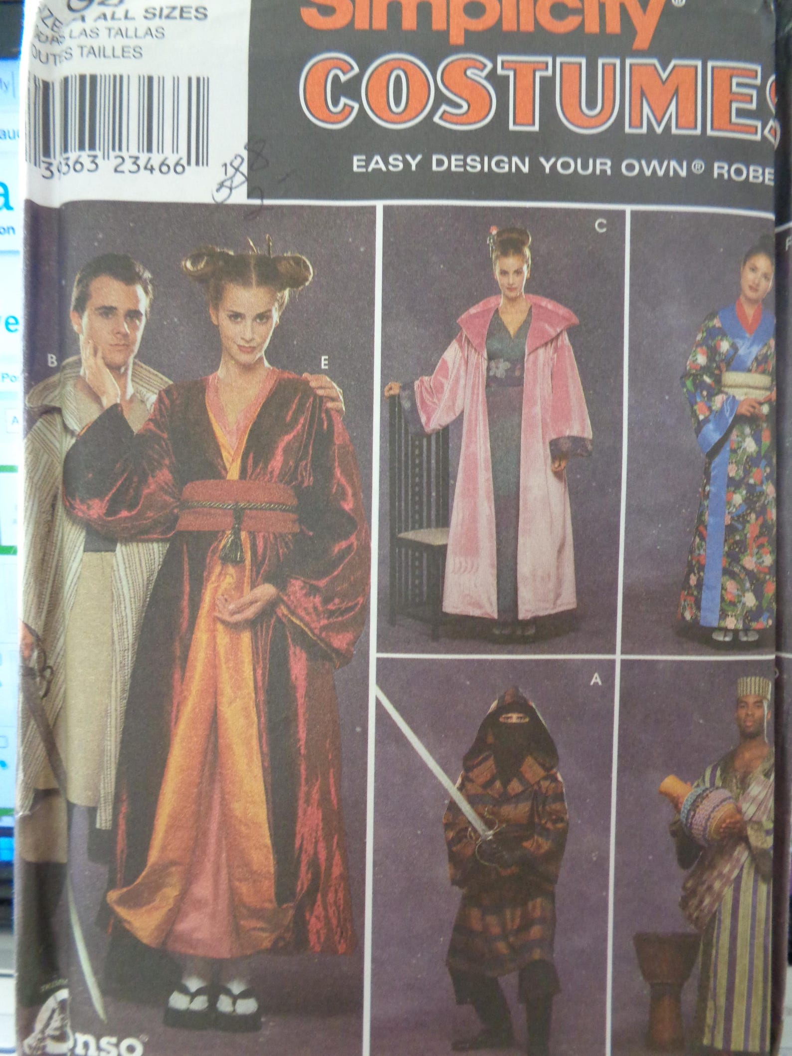 Ninja Robe Designs Simplicity Sewing Pattern 8944 Adult Costumes Geisha Ninja Robes - Etsy