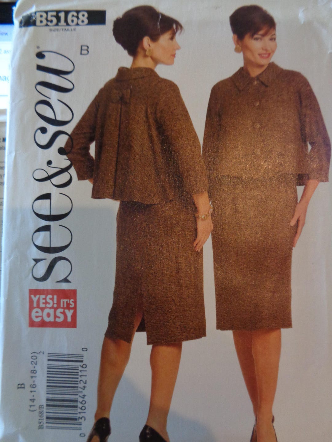 Butterick See & Sew Sewing Pattern B5168 Misses' Jacket Dress 14 16 18 ...