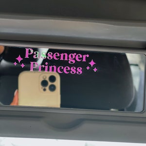 Passenger Princess l Car Mirror Decal | etiqueta espejo carro | Bumper Sticker | Car decal sticker | Rear View Mirror decal | cute car |