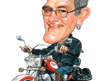 biker caricature
