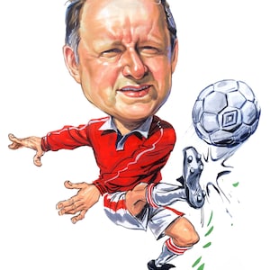 Custom Football Caricature Portrait: Personalized Sports Gift