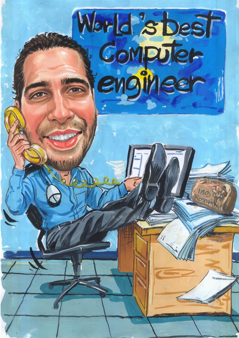 Retirement Caricature From Photo: Custom Digital Portrait Gift - Etsy