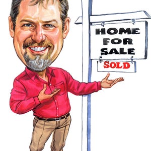 Custom caricature,  Realtor Caricature, Real Estate Agent , Real Estate Cartoon Portraits , Business Logo, Business Card.
