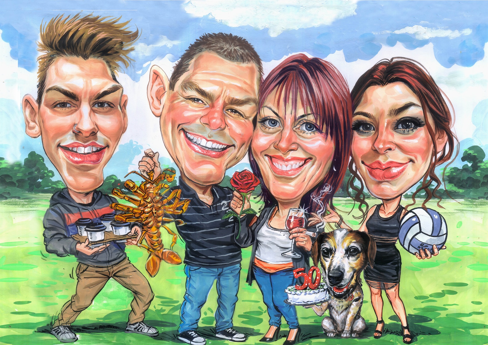 Group Caricature Custom Group Caricature From Your Photos and | Etsy