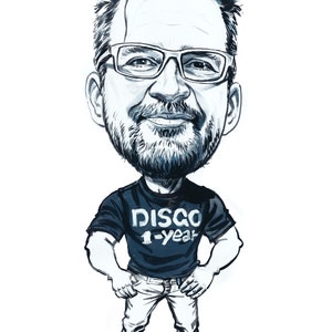 Custom black & white Caricature , personalized caricatures, Caricature from Photos, Outline Caricature