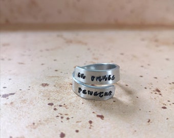 In Omnia Paratus - Hand Stamped Wrap Ring