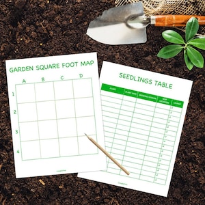 TUINPLAN, afdrukbare planner voor tuinieren, tuinieren tracker, zaailingen tafel, plantplanner, plant tracker, werkblad planten