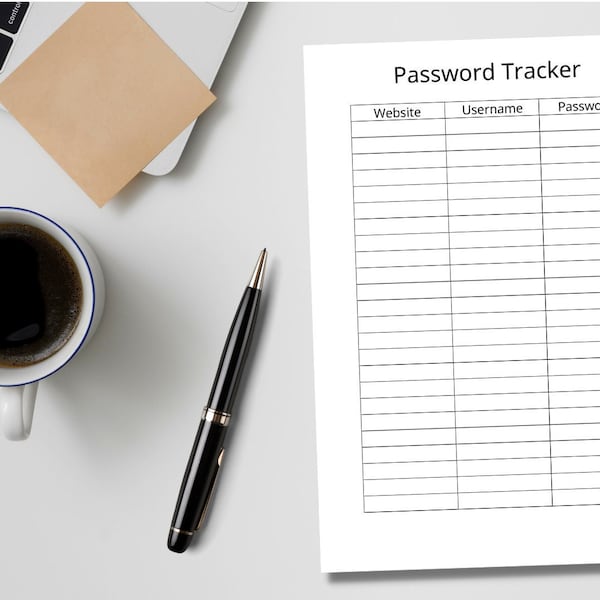 EDITABLE Printable Password Tracker, Password Organizer, Password Keeper, Password Log