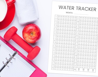 WATER TRACKER PRINTABLE, Hydration Tracker, Water Intake Tracker, Water Planner, Water Diary, Digital Instant Download