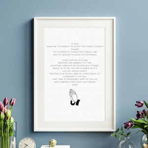 SERENITY PRAYER PRINTABLE, Printable Wall Art, Catholic Wall Art, Christian Art, Devotional, Easter Printable